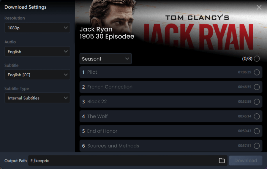 Einstellungen anpassen und herunterladen